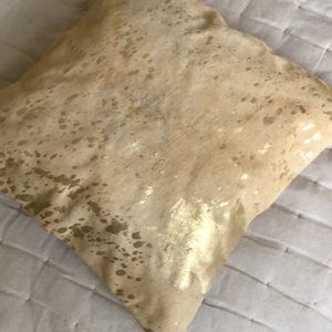 Zimbalist Natural Leather/Gold Spotted  Pillow